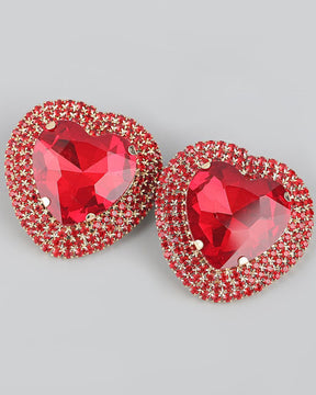 Red Retro Heart Drop Earrings