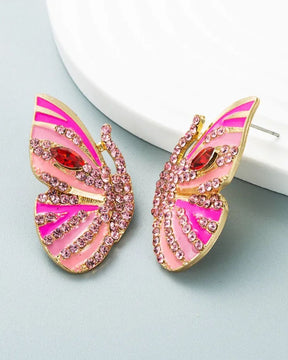 Pink Dreamy Butterfly Stud Earrings