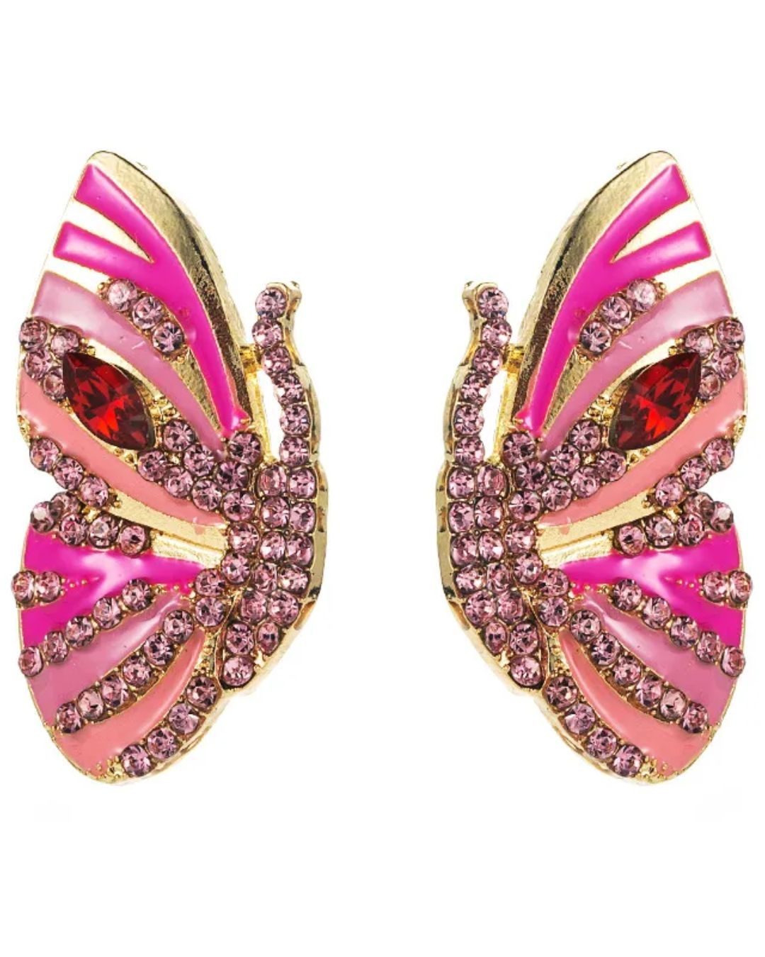 Pink Dreamy Butterfly Stud Earrings