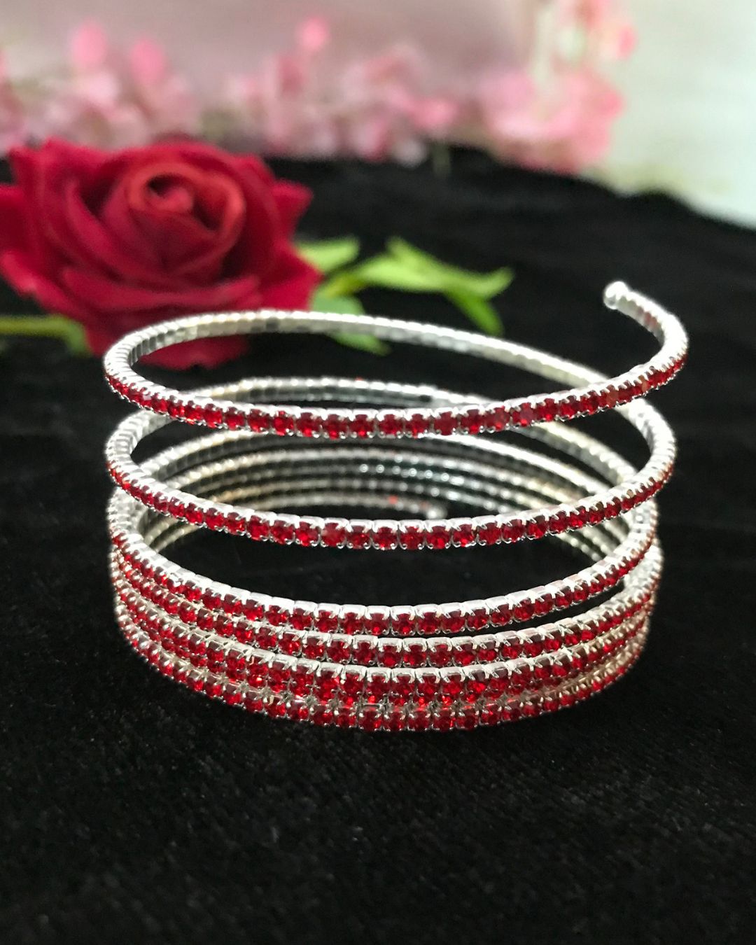 Statement Red Spiral Bracelet
