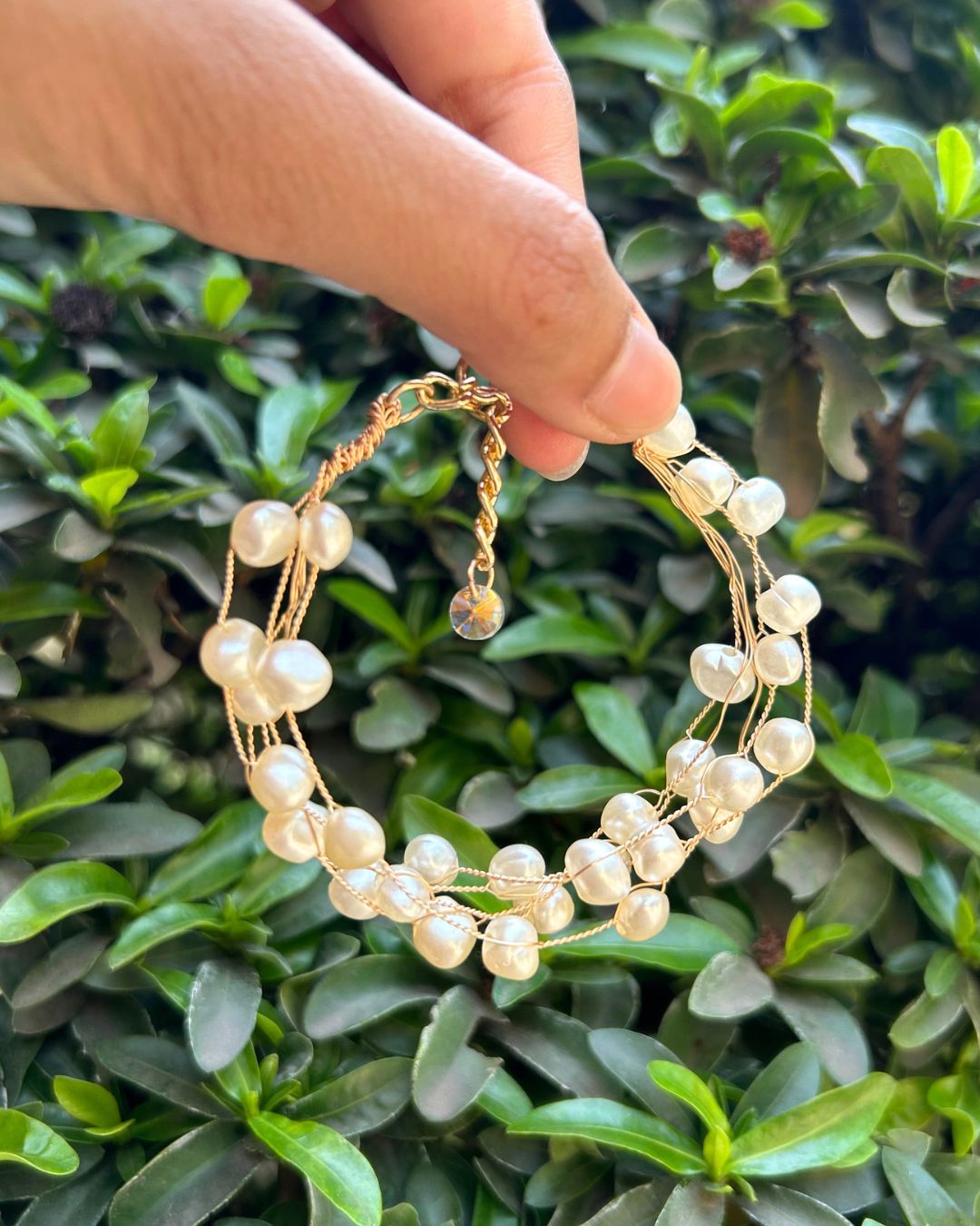 White Moon Pearl Bracelet