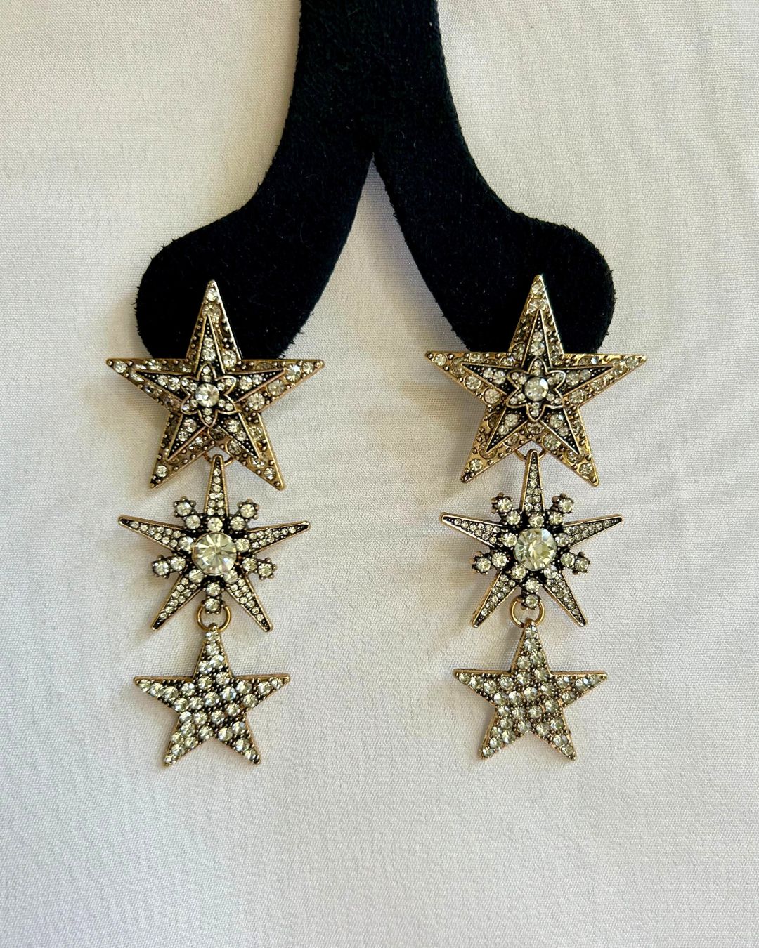 Crystal Star Tassel Drop Earrings