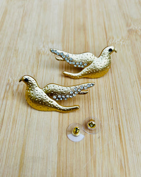 Chidiya Matt Gold Diamond Stud Earrings