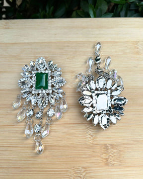 Flower Glass Bead Tassel Drop Earrings