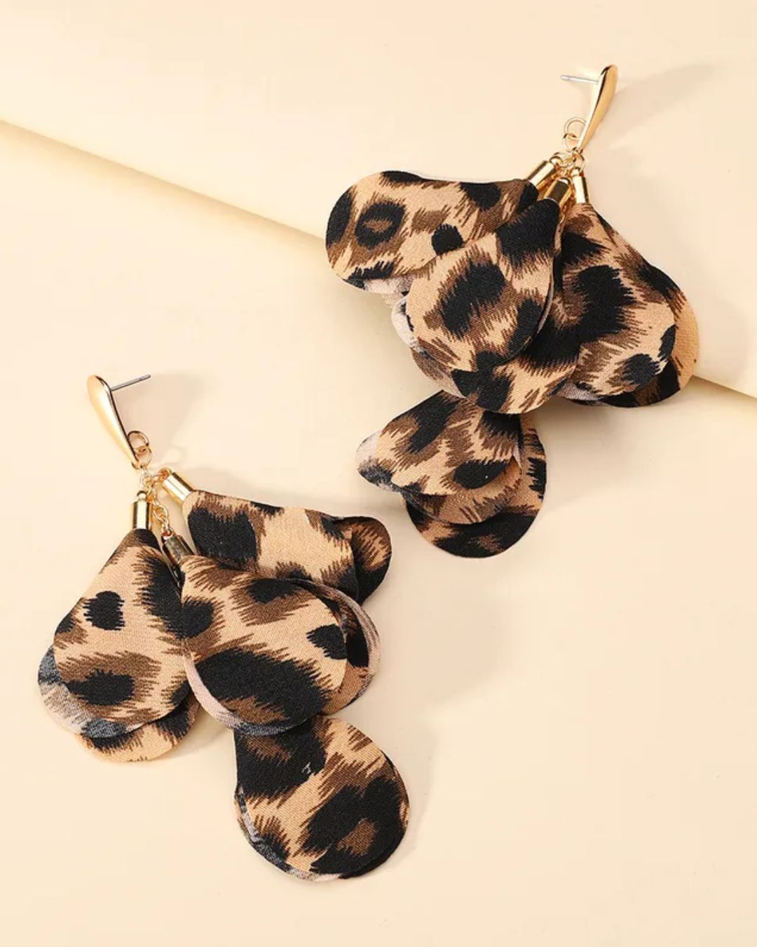 Animal Print Statement Bow Drop Earrings