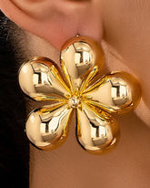 Golden Flower Stud Earrings