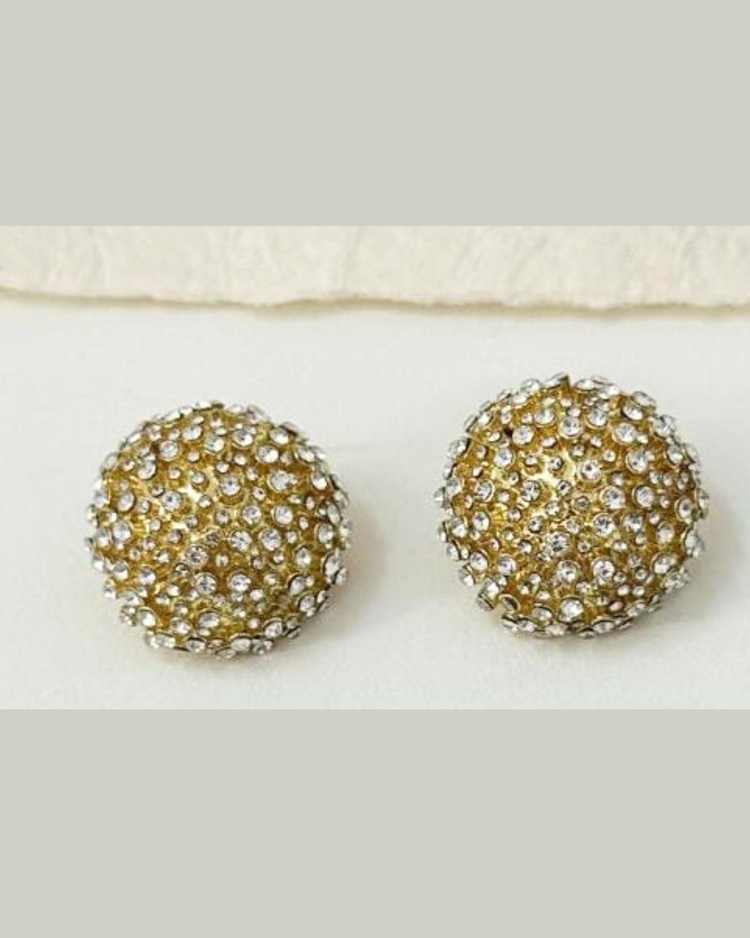 Golden Crystal Ball Stud Earrings