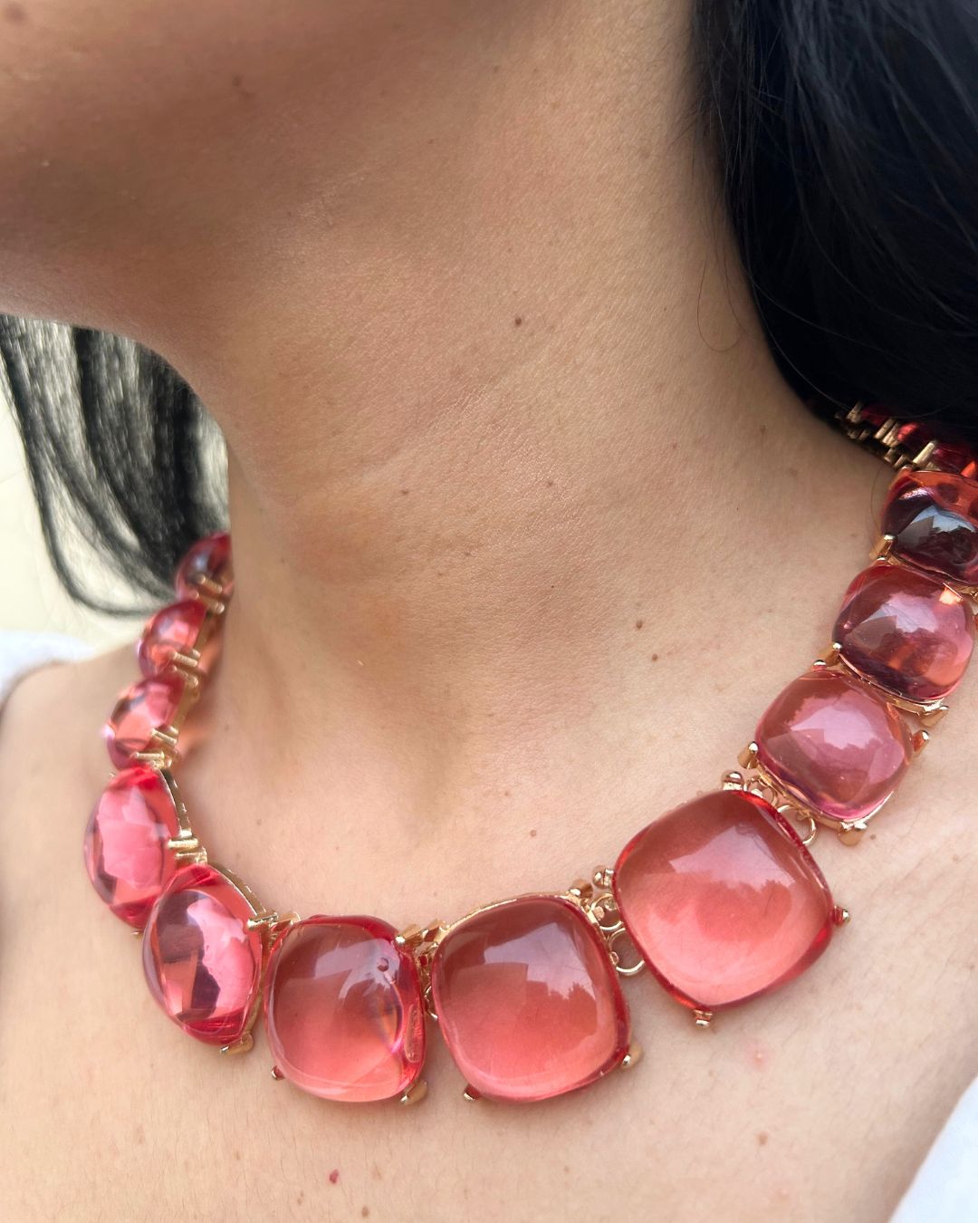 Maya Peach Statement Necklace