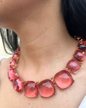 Maya Peach Statement Necklace