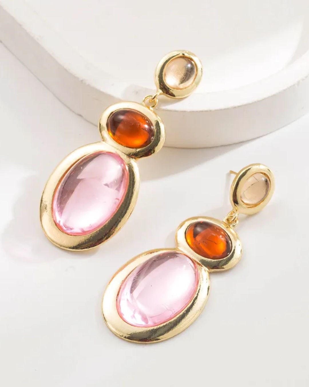 Pastel Gem Dangles Drop Earrings