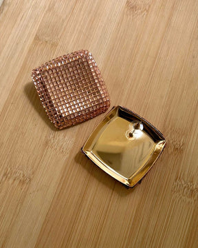 Bling Blogger Rose Gold Square Earrings - Big