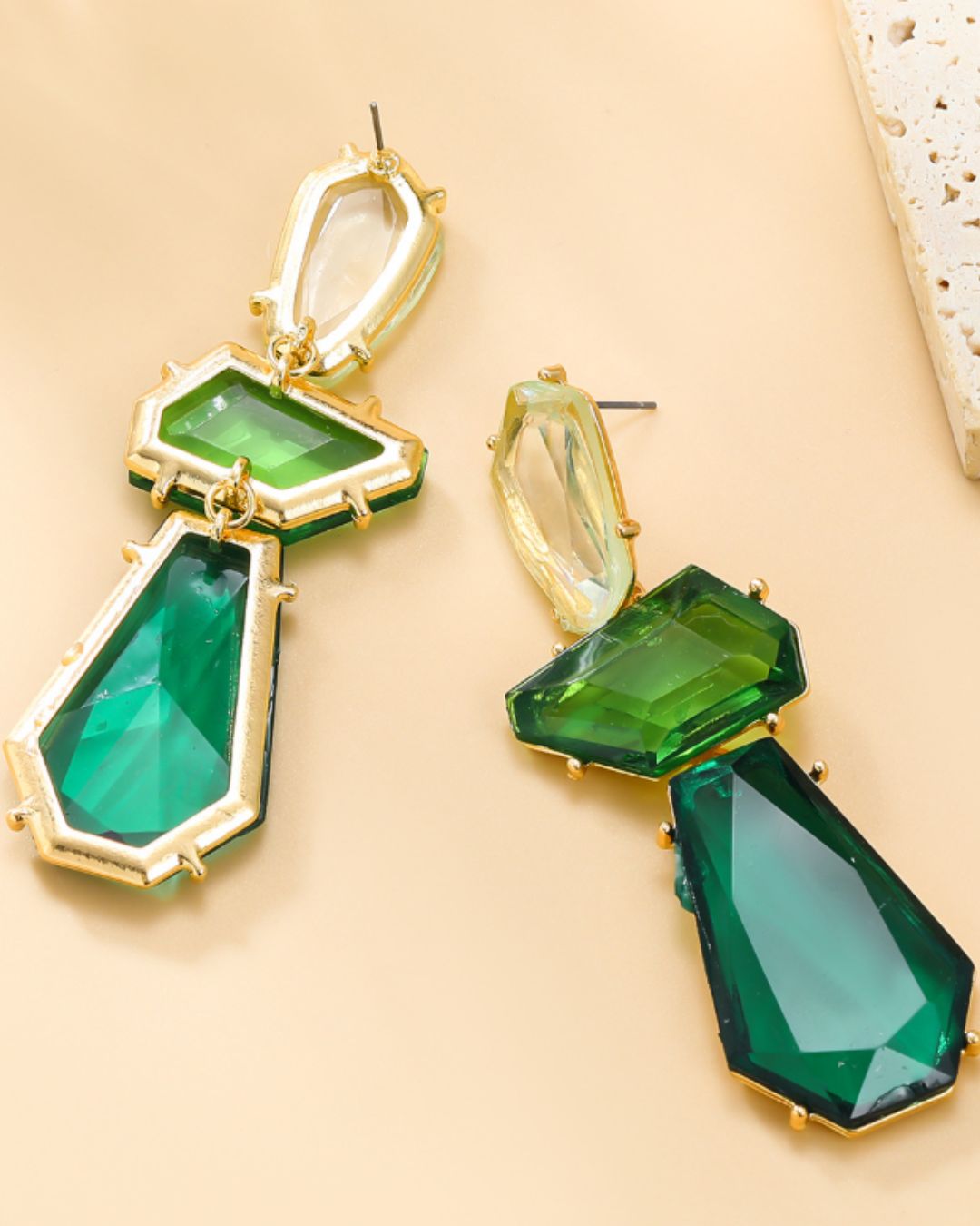 Maya Green Statement Drop Earring