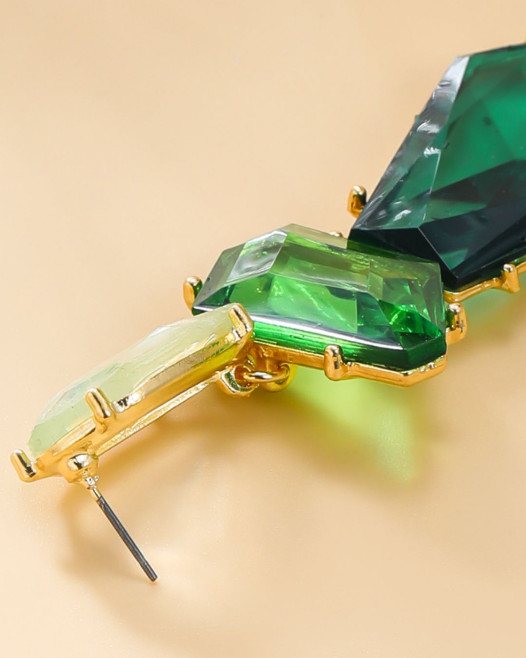 Maya Green Statement Drop Earring