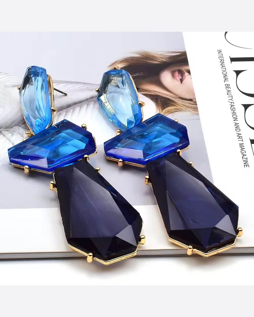 Maya Blue Statement Drop Earring