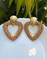 Bling Blogger Envy Golden Heart Earrings