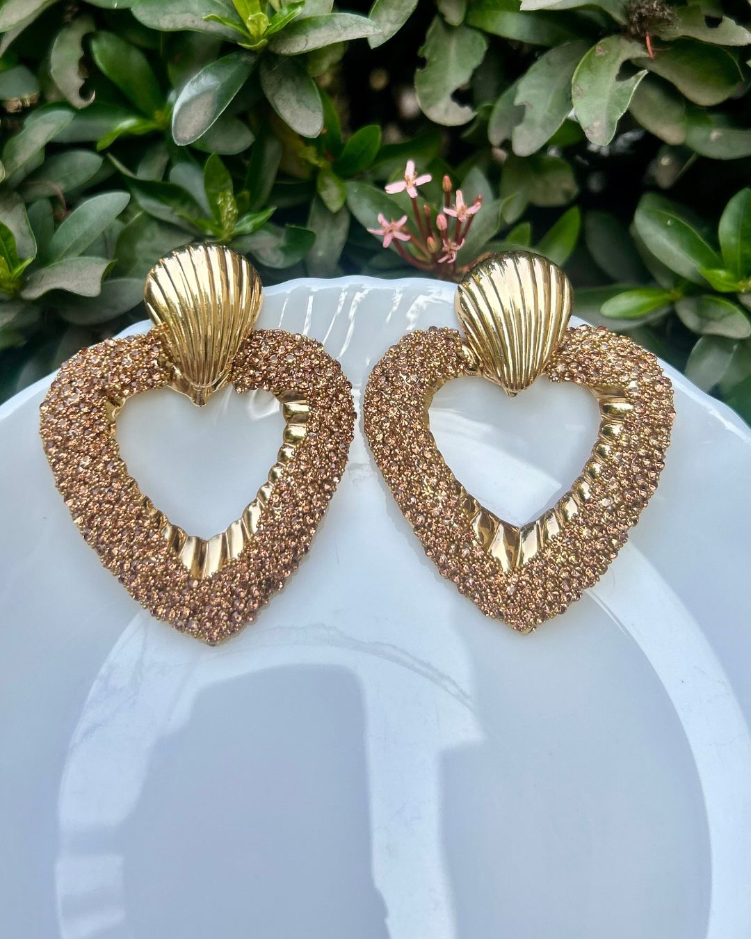 Bling Blogger Envy Golden Heart Earrings