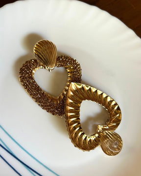 Bling Blogger Envy Golden Heart Earrings