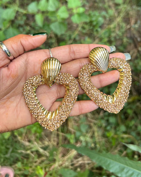 Bling Blogger Envy Golden Heart Earrings