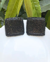 Bling Blogger Black Square Earrings - Big