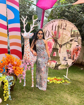 Bebo Chunky Silver Metallic Statement Earrings