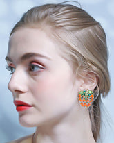 Orange Strawberry Stud Earrings