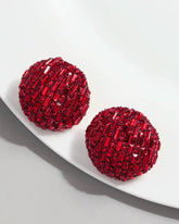 Bling Blogger Red Stud Earrings - Small