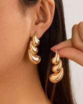 Dainty Golden Tear-Drop Stud Earings