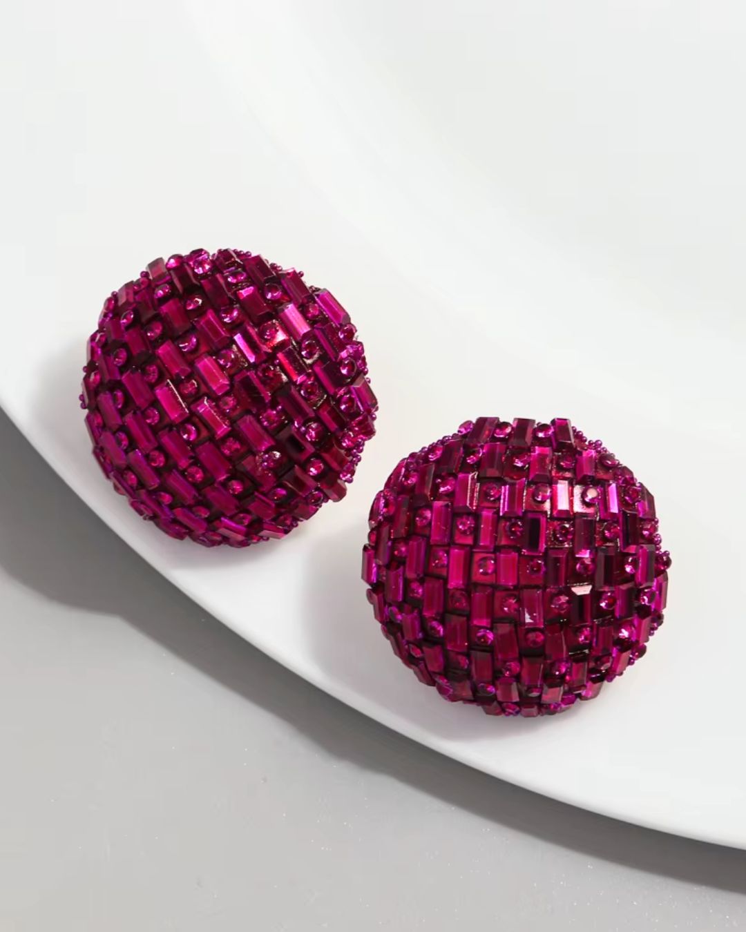 Bling Blogger Pink Stud Earrings - Small