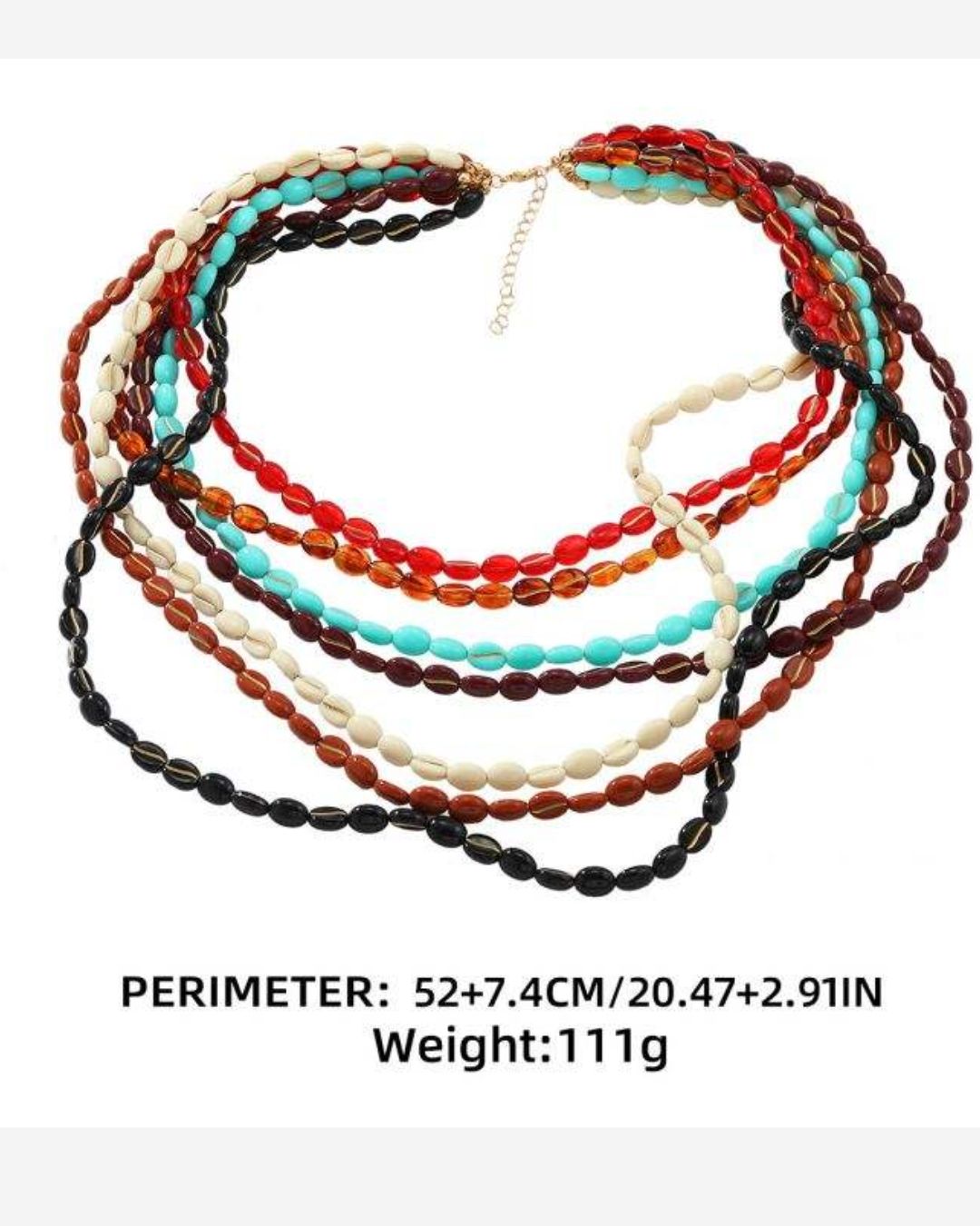 Resin Multi-strand Beaded Necklace