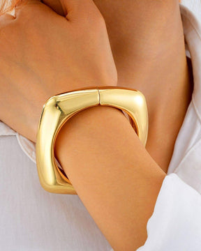 Golden Shiny Square Openable Kada/Handcuff
