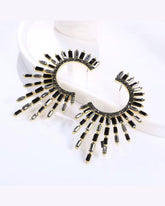Black Spiral Drop Earrings