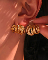 Spiral Golden Hoop Earrings