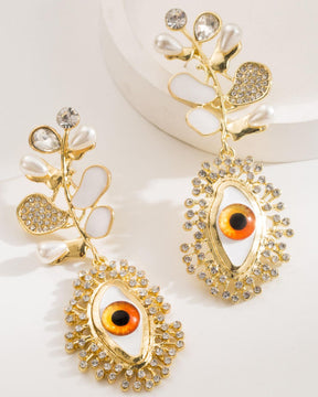 Pearl Evil Eye Earring