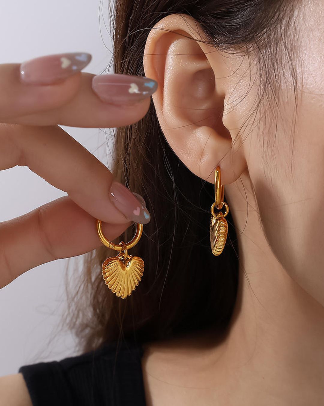 Heart Golden Hoop Earrings