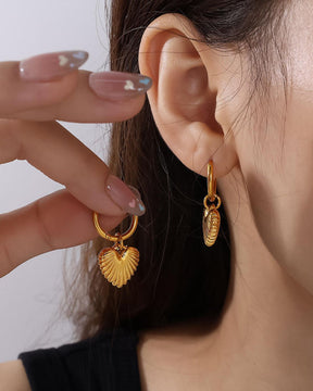 Heart Golden Hoop Earrings