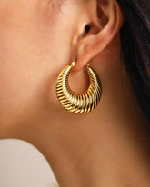 Golden Thick Hoop Earring