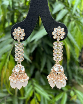Rose Gold Plated Pink Jhumka