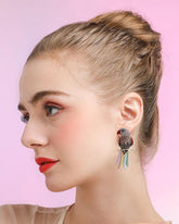 Parrot Multicolor American Diamond Earrings - Multi 2
