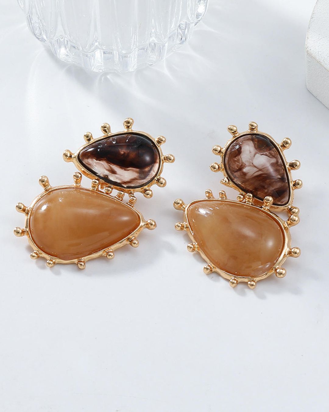 Brown Crystal Earrings