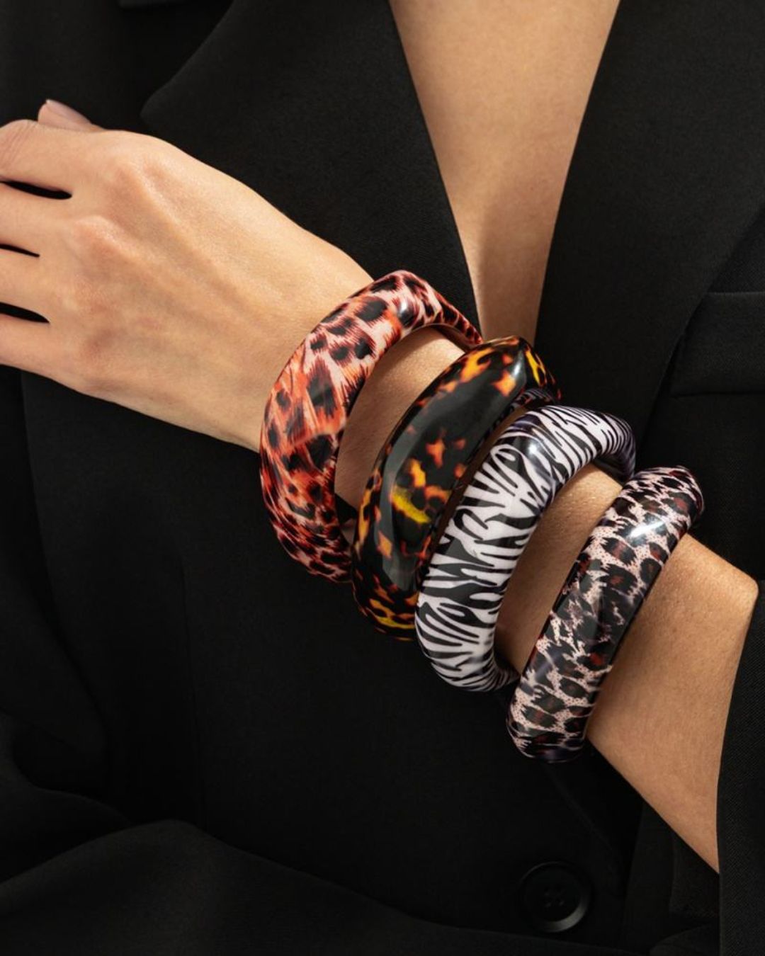 Zebra Resin Bracelet