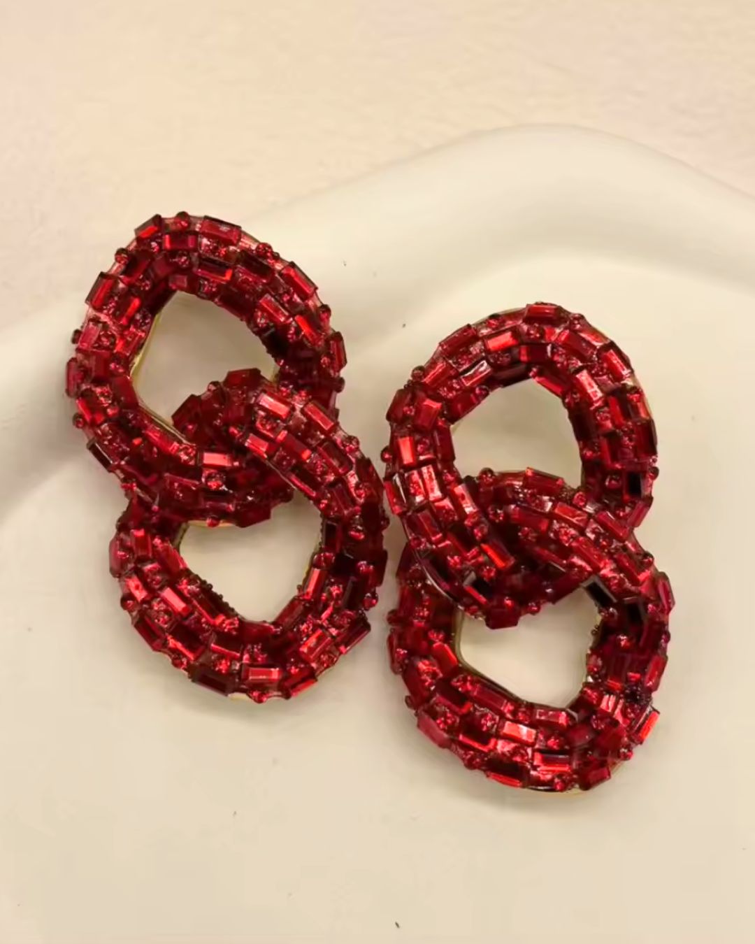 Bling Blogger Red Entangled Statement Earrings