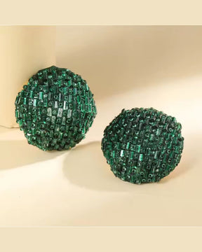 Bling Blogger Green Stud Earrings - Big