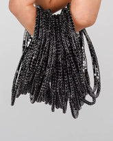 Stretchable Black Rainbow Rhodium-Plated  Bracelet - Pack of 12