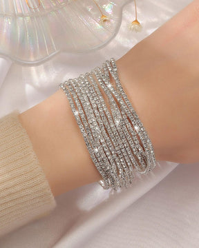 Stretchable Silver Bracelet - Pack of 12