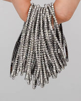 Stretchable Silver Shine Rhodium- Plated Bracelet - Pack of 12