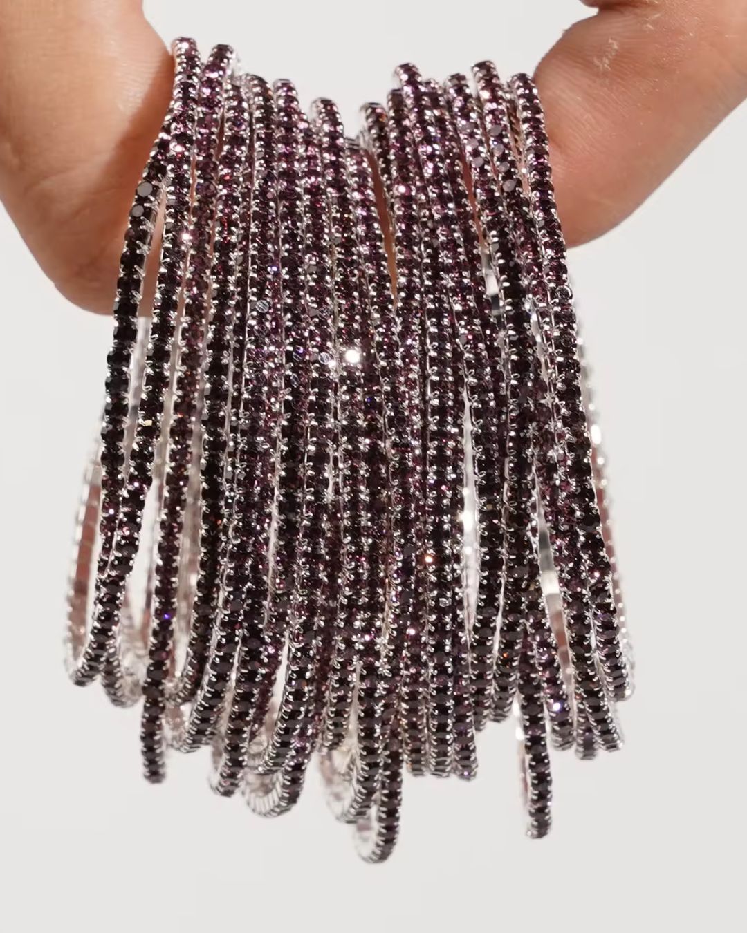 Stretchable Wine Silver Plated Bracelet - Pack of 12