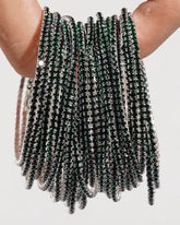 Stretchable Green Silver - Plated Bracelet pack Of 12