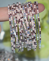 Stretchable Rosy Glow Silver Plated Bracelet - Pack of 12