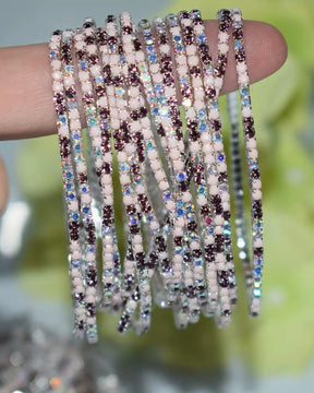 Stretchable Rosy Glow Silver Plated Bracelet - Pack of 12