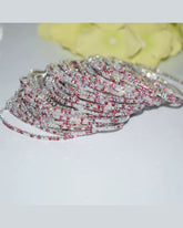 Stretchable Silver Rose Bracelet - Pack of 12